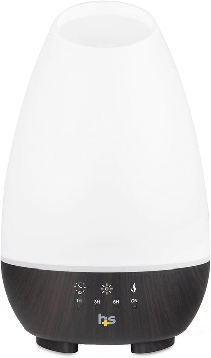HealthSmart 500ML Essential Oil Diffuser for Large Rooms, Cool Mist Humidifier and Aromatherapy Diffuser, Adjustable Timer, Mist Mode and 7 LED Light Colors, White (Pack of 1)