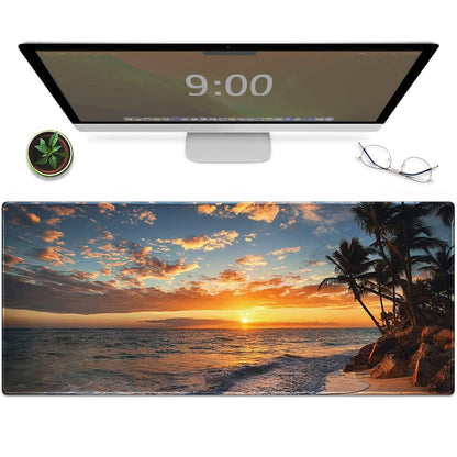 Galdas Mouse Pad,Office Desk Mat Large Gaming Keyboard Pad Durable Stitched Edges Washable Smooth Surface Control & Accuracy Extended Computer Mouse Mat (31.5X11.8In)-Green Forest…