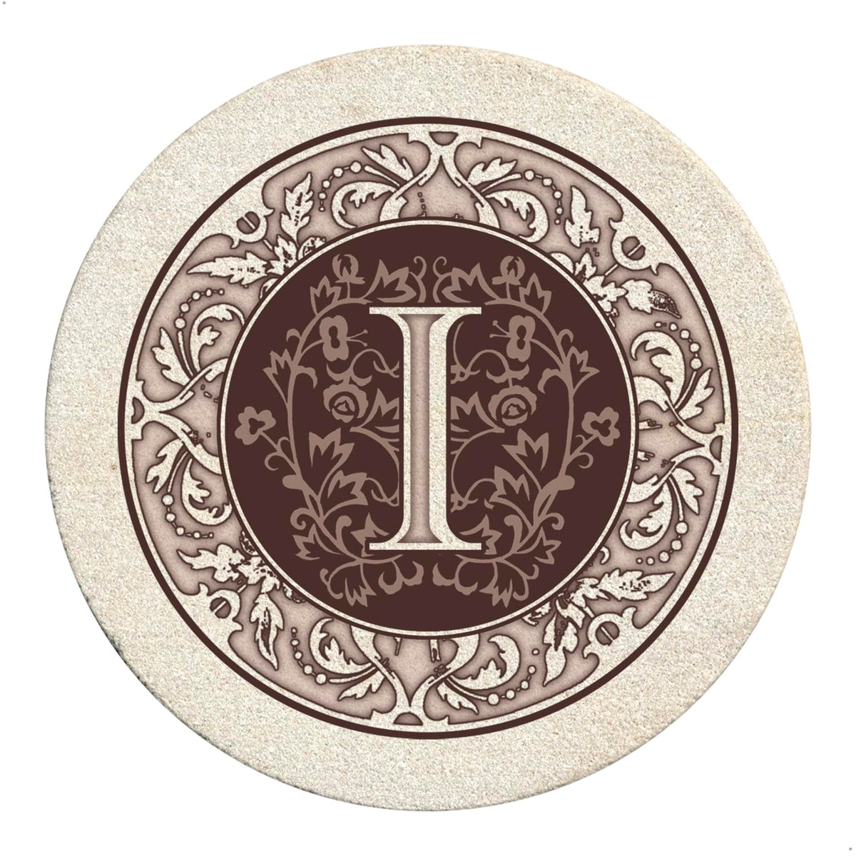 Thirstystone Monogram Round Natural Sandstone Coaster 4 Pack (Letter B)
