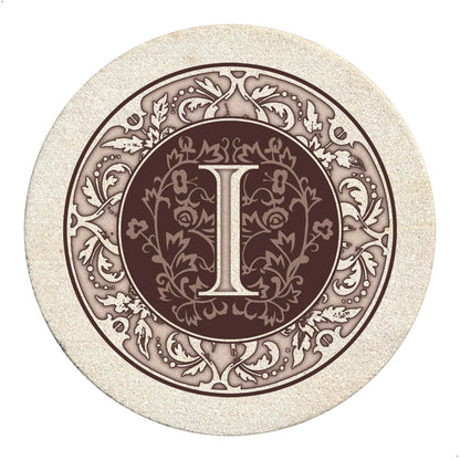 Thirstystone Monogram Round Natural Sandstone Coaster 4 Pack (Letter B)
