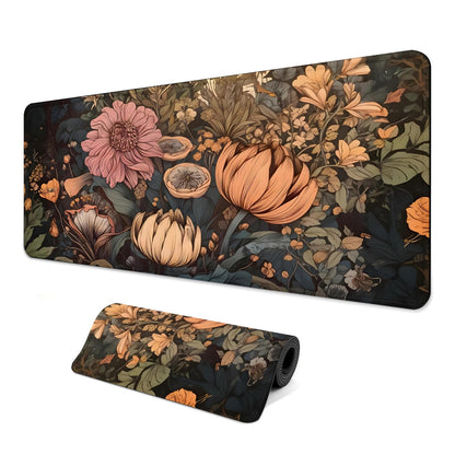 Gaming Mouse Pad with Anti-Slip Rubber Base, Extended Large Computer Mouse Mat with Stitched Edges, Long XL Anime Mousepad for Laptop and Keyboard, 31.5 x 11.8 inch (Pink Cherry Blossom)