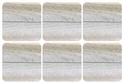 Pimpernel Driftwood Collection Coasters, Set of 4 (4" x 4") – Square Cork-Backed Drink Mats in Gray & Brown, Heat & Stain Resistant up to 212°F, Decorative Tabletop Accessories for Dining & Coffee