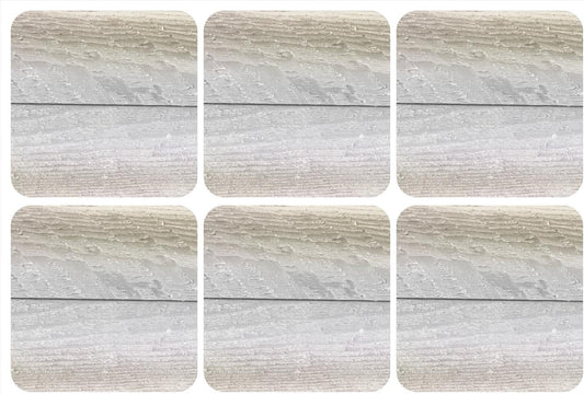 Pimpernel Driftwood Collection Coasters, Set of 4 (4" x 4") – Square Cork-Backed Drink Mats in Gray & Brown, Heat & Stain Resistant up to 212°F, Decorative Tabletop Accessories for Dining & Coffee