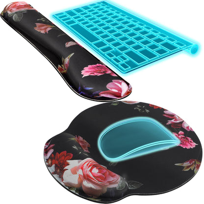 KTRIO Keyboard Wrist Rest & Mouse Pad with Wrist Rest, Black