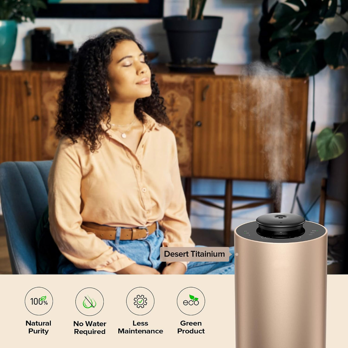 Airversa ANX Waterless Diffuser for Essential Oil for Home, Room, Black