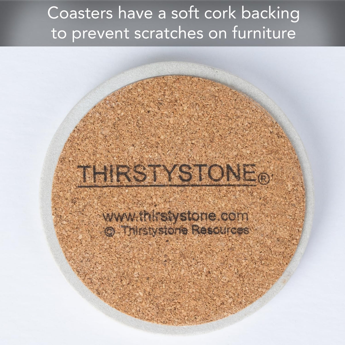Thirstystone Monogram Round Natural Sandstone Coaster 4 Pack (Letter B)