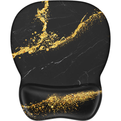MROCO Ergonomic Mouse Pad with Gel Wrist Rest, 9.4 x 8.1 in, Black Flower