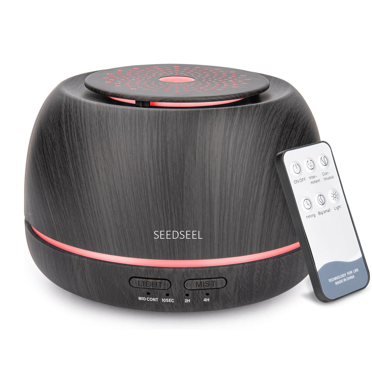 SEEDSEEL 300ML Essential Oil Diffuser,Ultrasonic Aromatherapy Diffuser, 7-Color Gradient Lights, Remote Control, 8 Hours Run Time, Suitable for Home,Office
