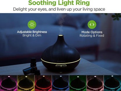 InnoGear 400ml Aromatherapy Essential Oil Diffuser 10 Oils Gift Set, Dark