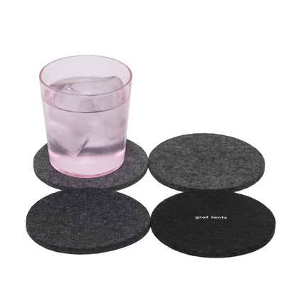 Graf Lantz - Bierfilzl Merino Wool Round Coasters Set of 4 - Heather White (4" Circles) - Absorbs 30% of Weight, German Wool - Heat Resistant, Sustainable, & Reusable - Home Decor & Coffee Table Decor