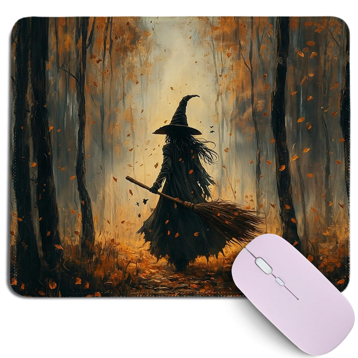 Cztulip Fall Vibe Mouse Pad,Rustic Retro Maple Leaf Pumpkin Acorn Mouse Mat