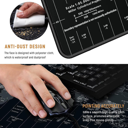 JIALONG Large Gaming Mouse Pad, Extended XXL Desk Mat 35.4×15.7 Inches Map