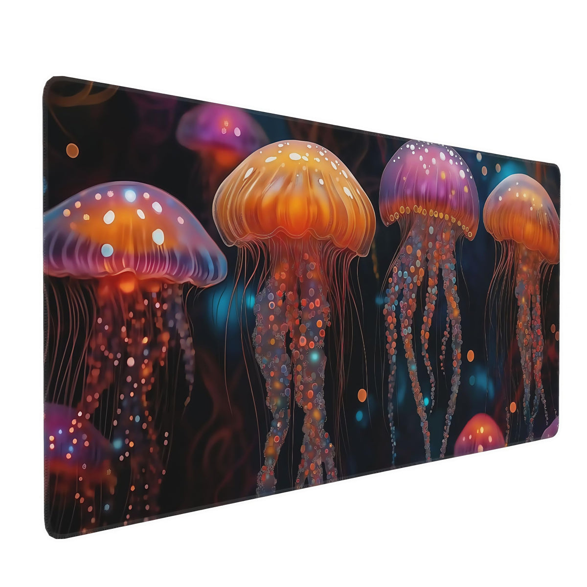 Gaming Mouse Pad, XXL Non-Slip Rubber Base, Waterproof with Stitched Edges, Japanese Demon Mask Design, 35.4 x 15.7 inches