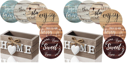Queekay House Warming Gifts New Home Farmhouse Coasters Set of 6, Mixed