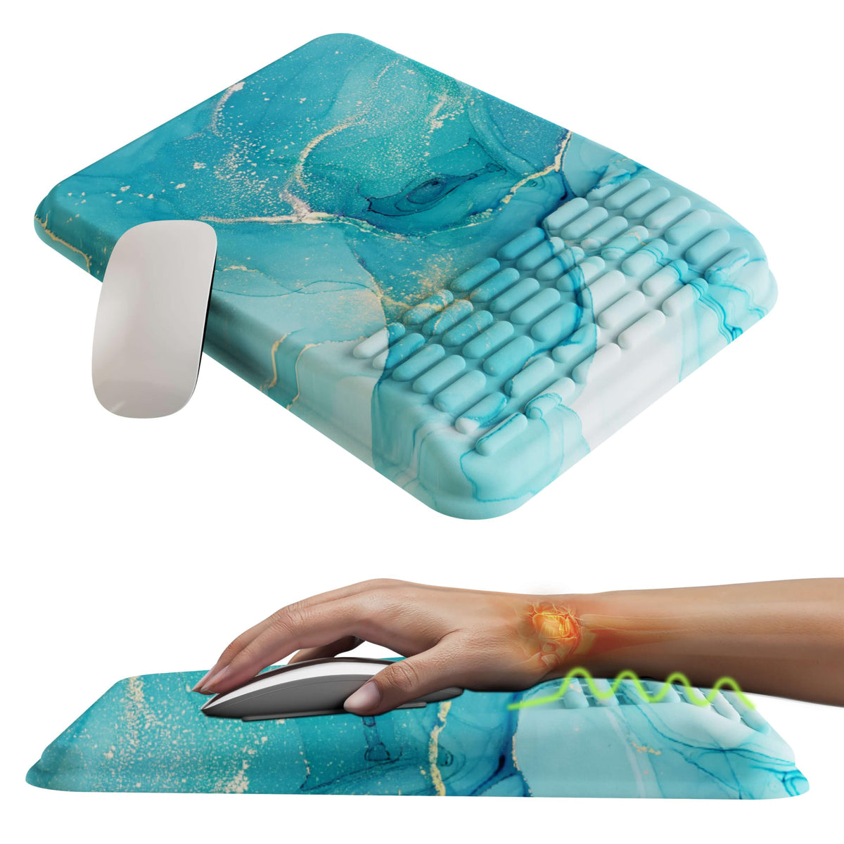 MEKASS Ergonomic Mouse Pad with Wrist Rest Support for Pain Relief (Black)