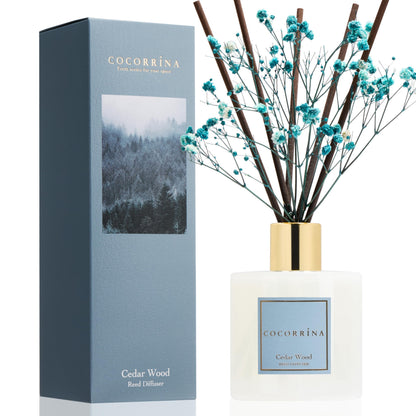 Cocorrína Reed Diffuser Set, Clean Linen 6.7 fl oz Scented Diffuser with Sticks Home Fragrance Reed Diffuser for Bathroom Shelf Décor
