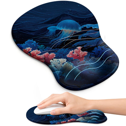 Ergonomic Mouse Pad with Wrist Rest, Gel Wrist Support, Black