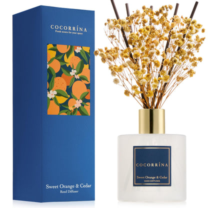 Cocorrína Reed Diffuser Set, Clean Linen 6.7 fl oz Scented Diffuser with Sticks Home Fragrance Reed Diffuser for Bathroom Shelf Décor
