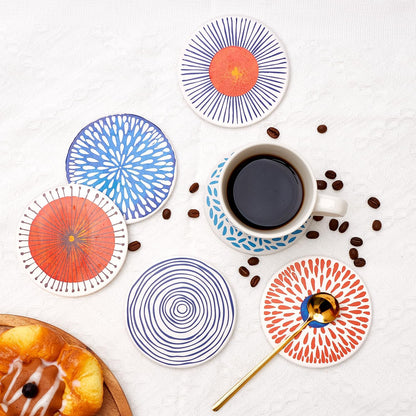 Fun Mid Century Modern Outdoor Coasters Patio Table Boho Cute Coaster Set