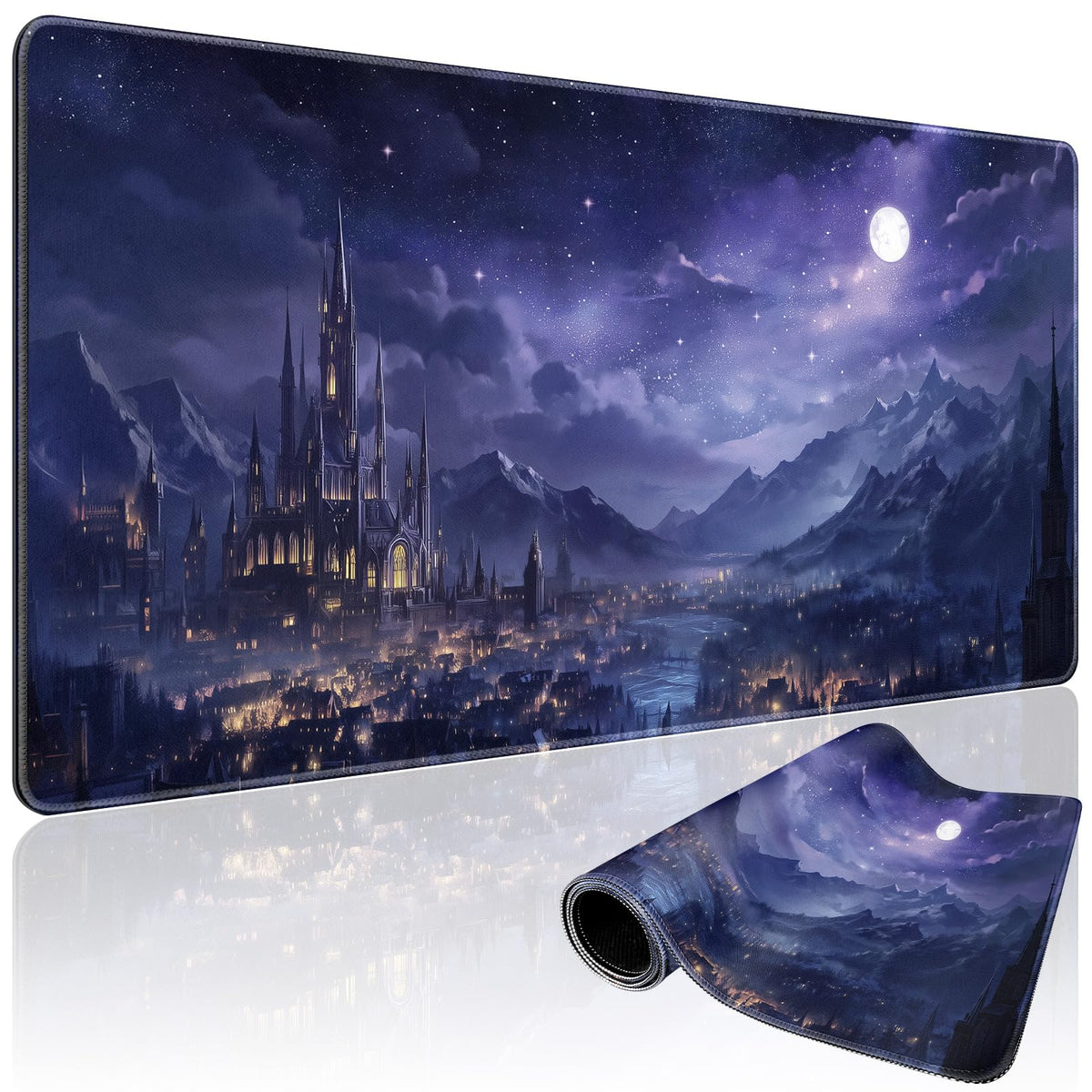 Mystical Gothic Library Large Gaming Mouse Pad Desk Mat 31.5x15.7