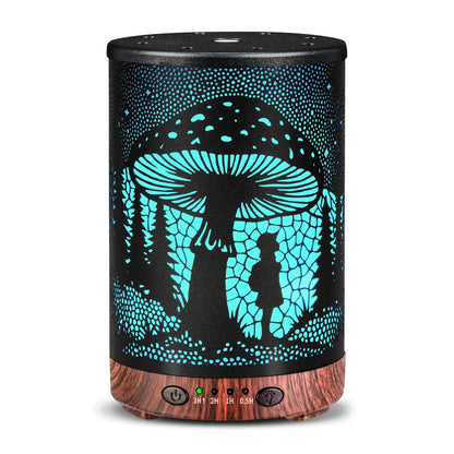 Essential Oil Diffuser 120ML Metal Aromatherapy Diffuser with Timer, Cool Mist Humidifier with Auto Shut-Off & 7 Color Lights for Home Office Spa (Tree)