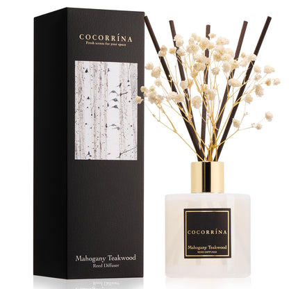 Cocorrína Reed Diffuser Set, Clean Linen 6.7 fl oz Scented Diffuser with Sticks Home Fragrance Reed Diffuser for Bathroom Shelf Décor
