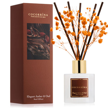 Cocorrína Reed Diffuser Set, Clean Linen 6.7 fl oz Scented Diffuser with Sticks Home Fragrance Reed Diffuser for Bathroom Shelf Décor