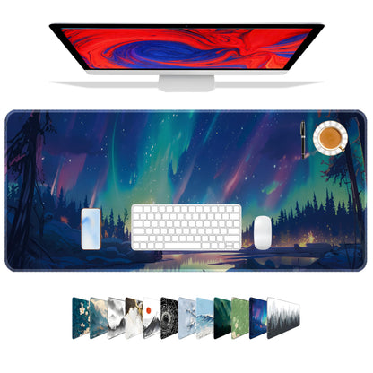 Galdas Mouse Pad,Office Desk Mat Large Gaming Keyboard Pad Durable Stitched Edges Washable Smooth Surface Control & Accuracy Extended Computer Mouse Mat (31.5X11.8In)-Green Forest…