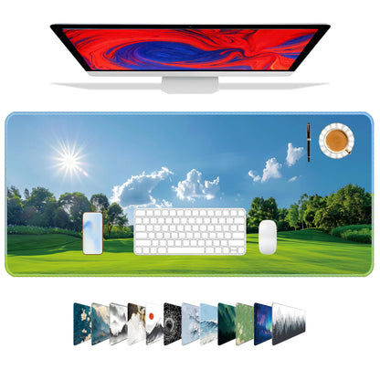 Galdas Mouse Pad,Office Desk Mat Large Gaming Keyboard Pad Durable Stitched Edges Washable Smooth Surface Control & Accuracy Extended Computer Mouse Mat (31.5X11.8In)-Green Forest…