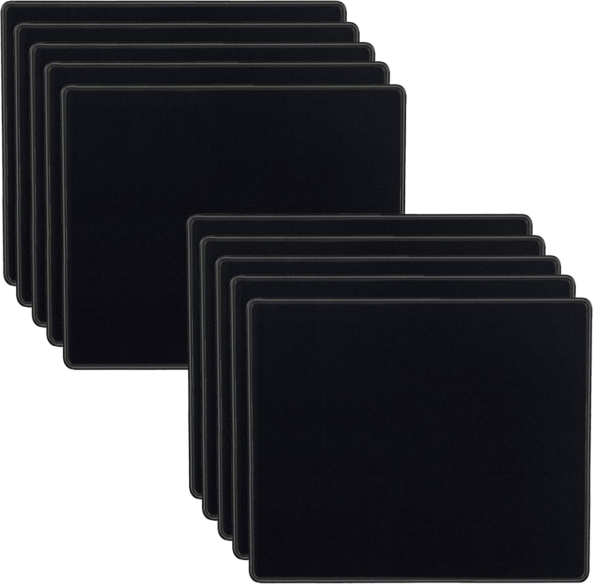 SaiTech IT 10-Pack Mouse Pads Bulk, Stitched Edges, Non-Slip Base