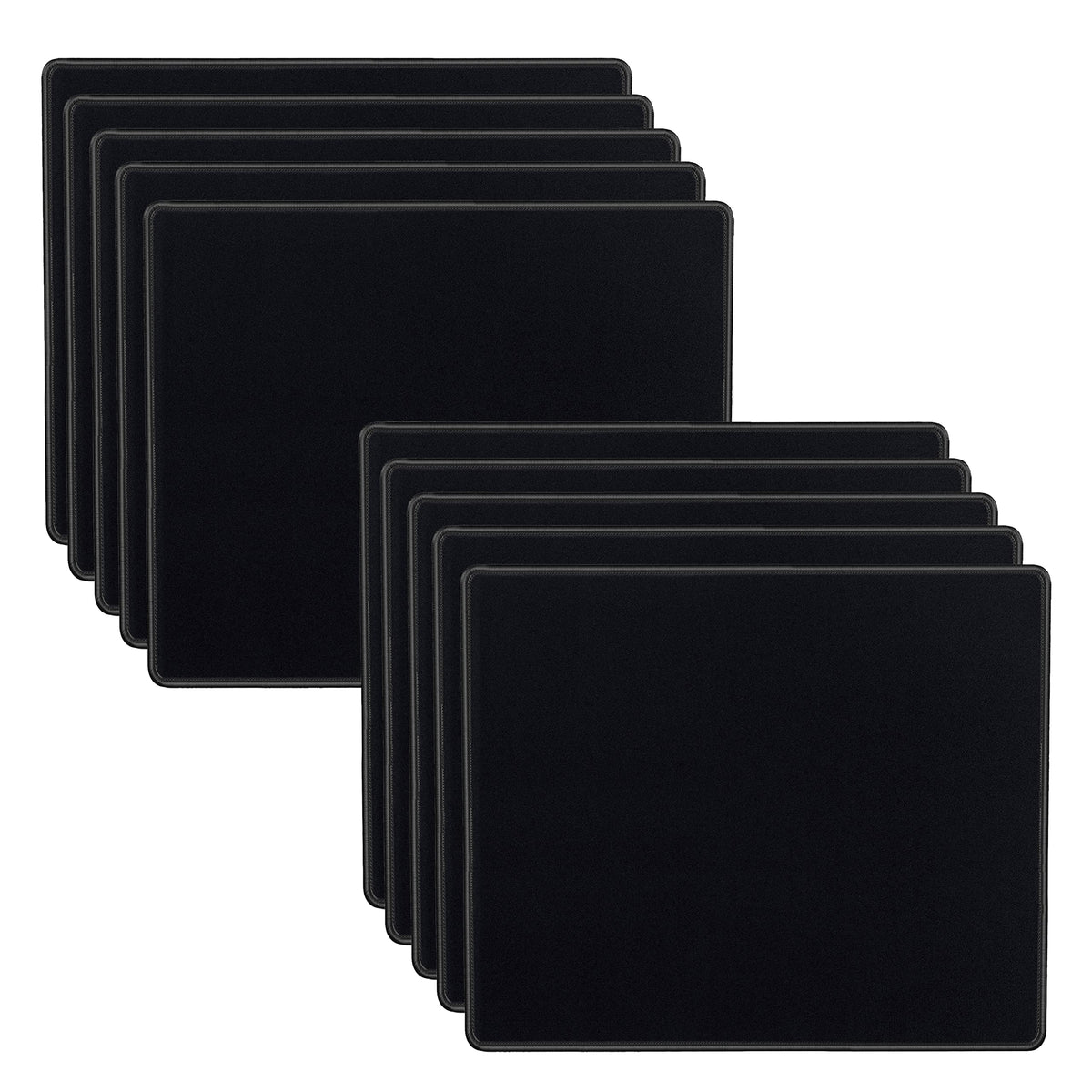 SaiTech IT 10-Pack Mouse Pads Bulk, Stitched Edges, Non-Slip Base