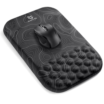 Gimars Large Smooth Superfine Fibre Memory Foam Ergonomic Mouse Pad Wrist Rest Support Mousepad with Nonslip Base for Laptop, Computer, Gaming & Office,Free Coaster Include-Topographic Map