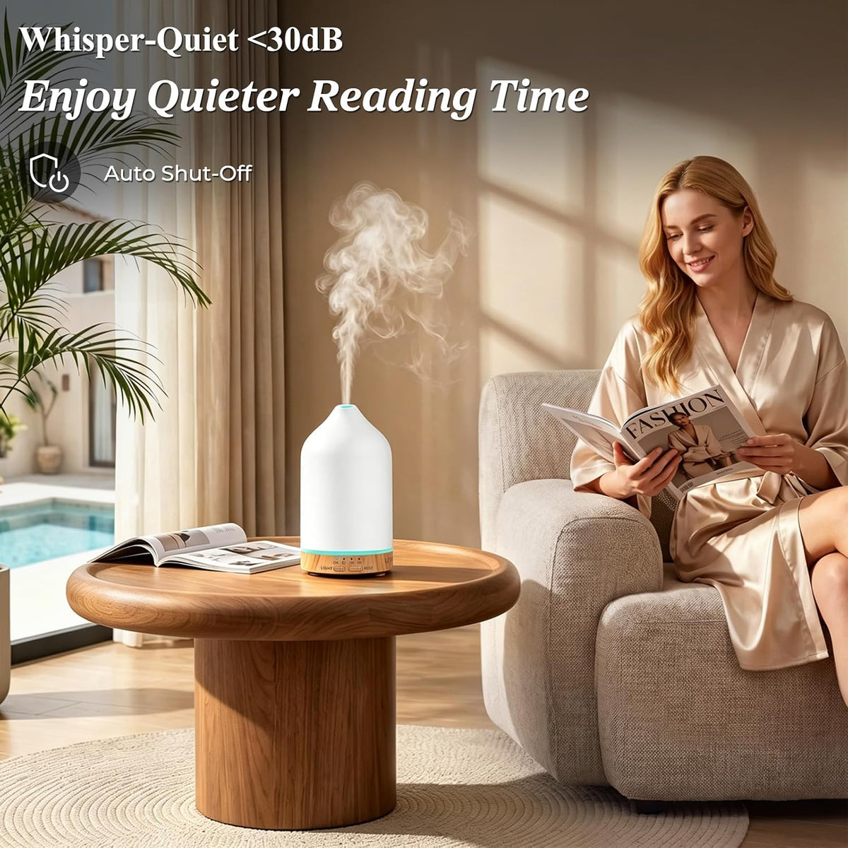 URPOWER 180mL Ceramic Essential Oil Diffuser Aromatherapy Diffuser for Home
