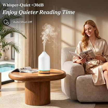 URPOWER 180mL Ceramic Essential Oil Diffuser Aromatherapy Diffuser for Home