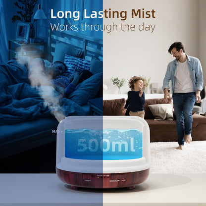 ASAKUKI Essential Oil Diffuser for Home, 500ML Aromatherapy Humidifier