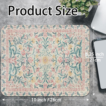 UTELKA Retro Boho Flroal Mouse Pad, Cute Mousepad for Desk Women 10x8