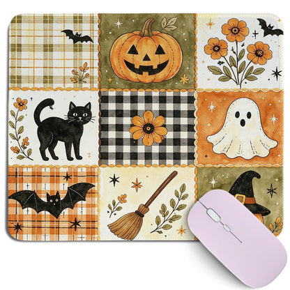 Cztulip Fall Vibe Mouse Pad,Rustic Retro Maple Leaf Pumpkin Acorn Mouse Mat