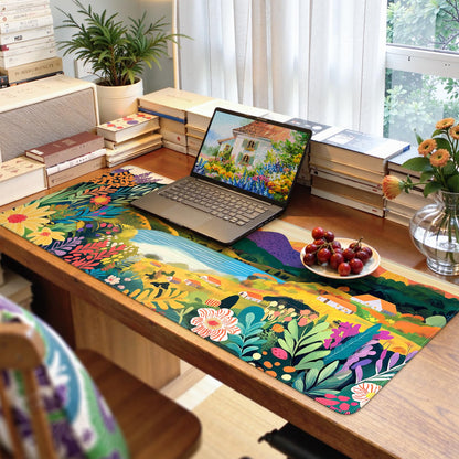 iCasso Desk Mat, Large Desk Mouse Pad for Desk,Home Office - Green Weeds