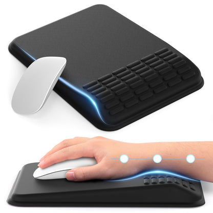 MEKASS Ergonomic Mouse Pad with Wrist Rest Support for Pain Relief (Black)