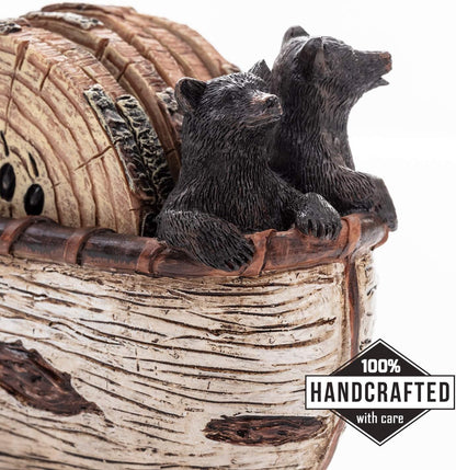 Bear Coasters Set of 6 - Handcrafted Black Bear Decor & Cabin Decor Gifts