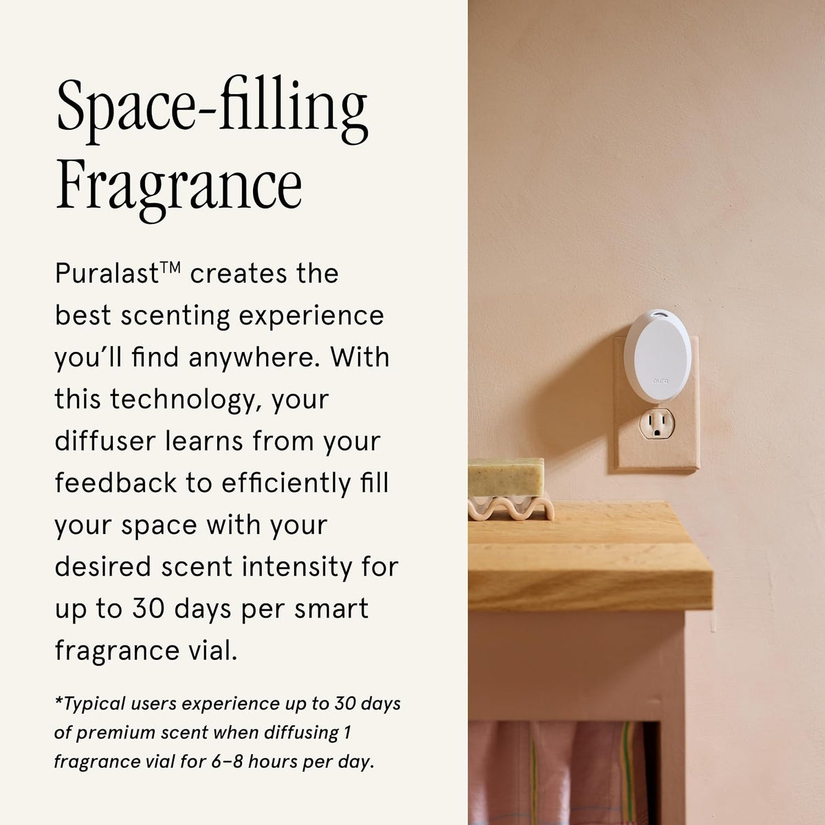 Pura Home Mini Fragrance Diffuser for Small Spaces, White Tea no.1