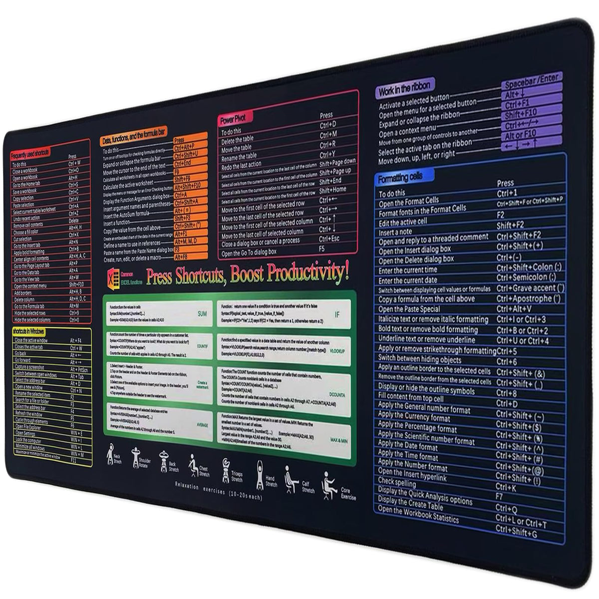 XXL Professional Large Mouse Pad & Computer Game Mouse Mat (35.4x15.7x0.12IN, 90x40 Black)