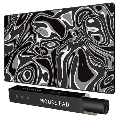 Rinaze Extra Large Gaming Mouse Pad with Black Topographic, XXL Mousepad, Big Mouse Mat Desk Pad, Non Slip Keyboard Pad for Gaming Computer Laptop PC Office Desk Accessories
