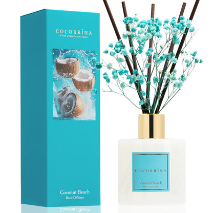 Cocorrína Reed Diffuser Set, Clean Linen 6.7 fl oz Scented Diffuser with Sticks Home Fragrance Reed Diffuser for Bathroom Shelf Décor