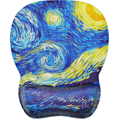 MROCO Ergonomic Mouse Pad with Gel Wrist Rest, 9.4 x 8.1 in, Cloud Forest