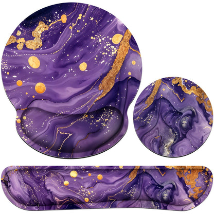 Mouse Pad with Wrist Rest Set, 3-in-1 Wrist Support Mouse Pad Set, Floral
