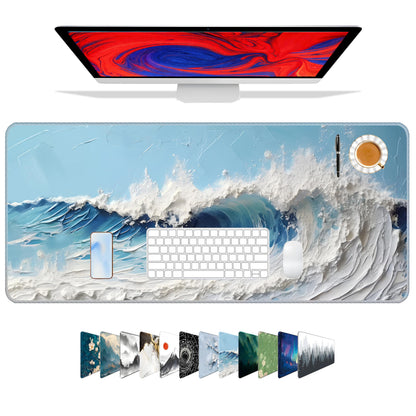 Galdas Mouse Pad,Office Desk Mat Large Gaming Keyboard Pad Durable Stitched Edges Washable Smooth Surface Control & Accuracy Extended Computer Mouse Mat (31.5X11.8In)-Green Forest…