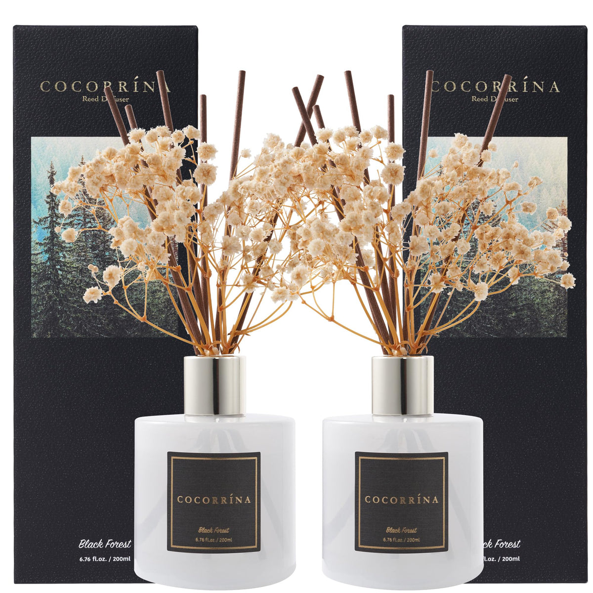 Cocorrína Reed Diffuser Set, Clean Linen 6.7 fl oz Scented Diffuser with Sticks Home Fragrance Reed Diffuser for Bathroom Shelf Décor