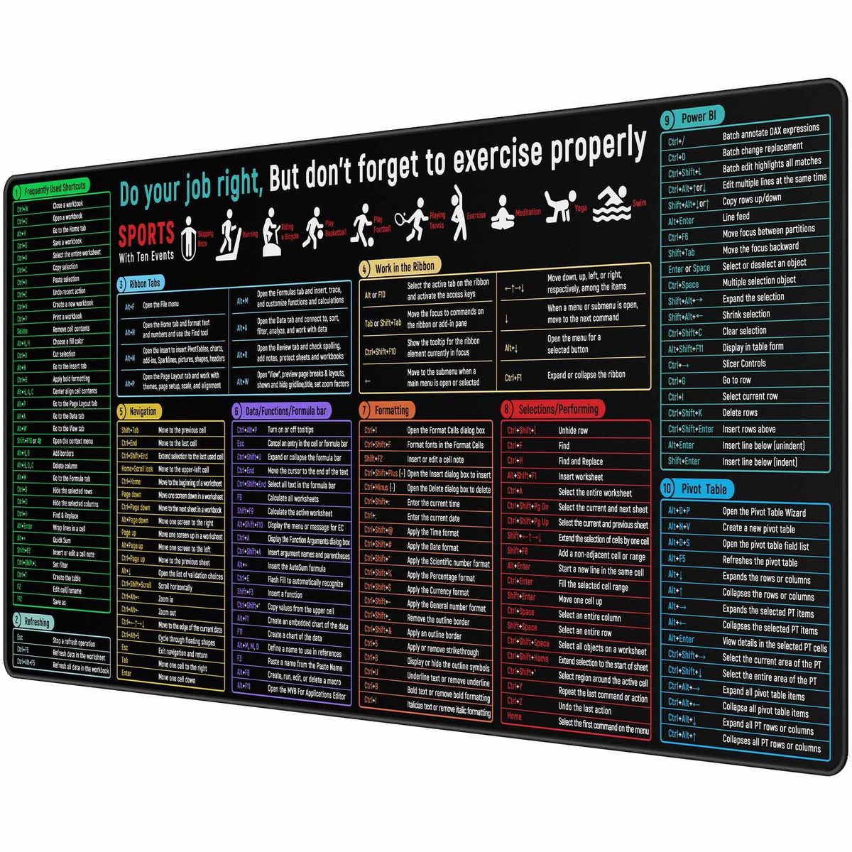 JIALONG Large Gaming Mouse Pad, Extended XXL Desk Mat 35.4×15.7 Inches Map