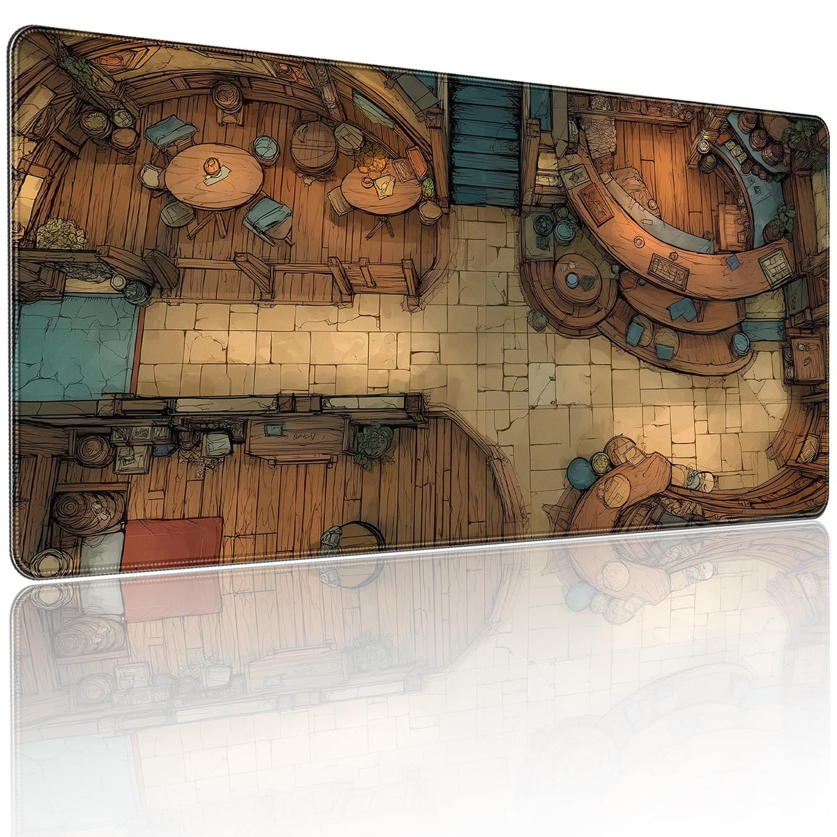 Anime Frog Playing Card Gaming Mouse Pad, Extended 35.4 x 15.7 Inches, Non-Slip Rubber Base, Stitched Edges,Water Proof， XXL Desk Mat